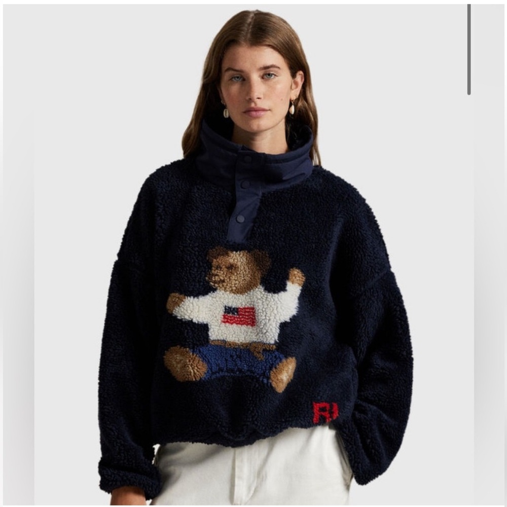 Ralph Lauren Navy Teddy Bear fleece
